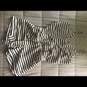 Black and white striped J.Crew romper